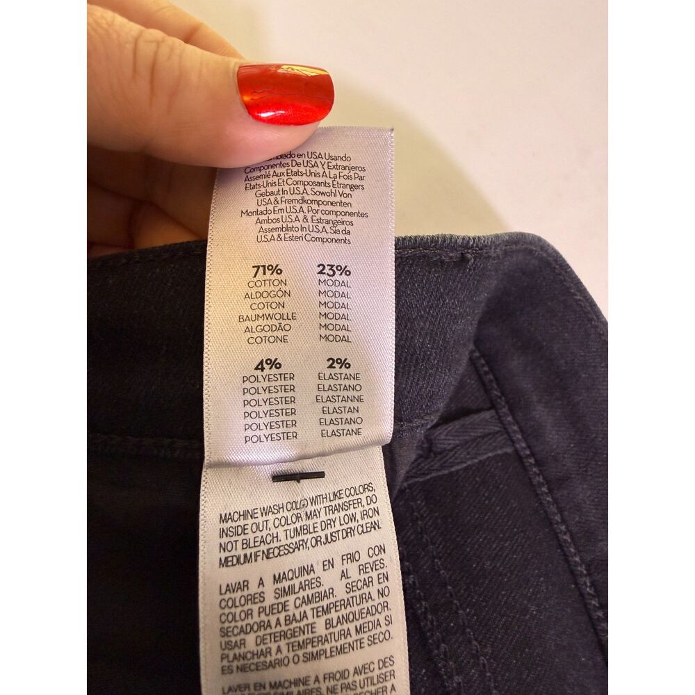 Mother The Hustler Ankle Fray Jeans 29 Encounters at Night Black High Rise Crop - Picture 4 of 11